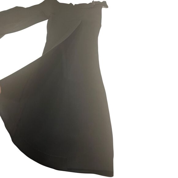 Cache Overlay Wide Leg Pants Size 4 Y2K Slit Black NWT Statement Trousers - Picture 9 of 16